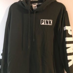 Victoria Secret Pink olive green hoodie